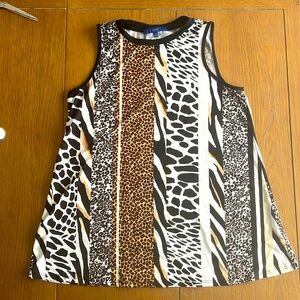 Apt 9 Long Tank Top with Animal Prints